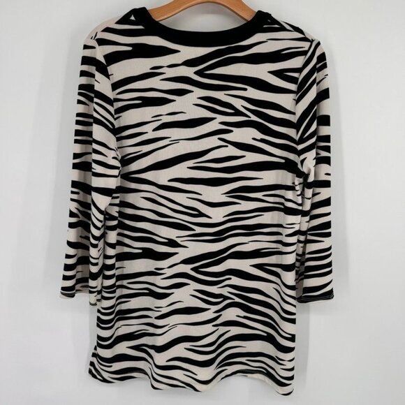 Chicos 1 Travelers Zebra Print V-Neck Tunic Womens Top Size medium - Picture 11 of 13